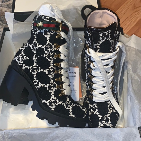 SOLd ! Gucci trip tweed boots 38.5 new - Picture 15 of 16
